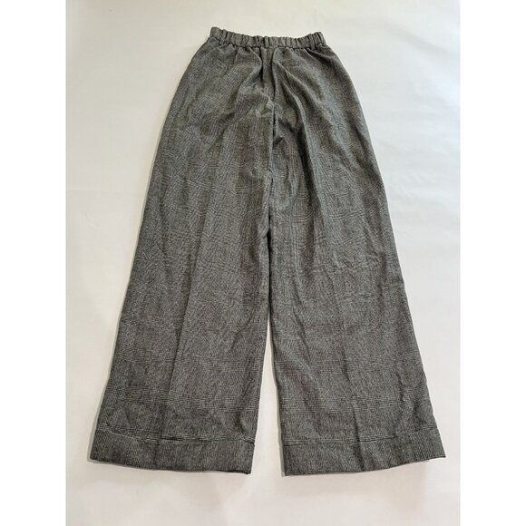 Lilysilk Wide Leg Wool Flannel Suit Trousers in Glen Check - Picture 4 of 7